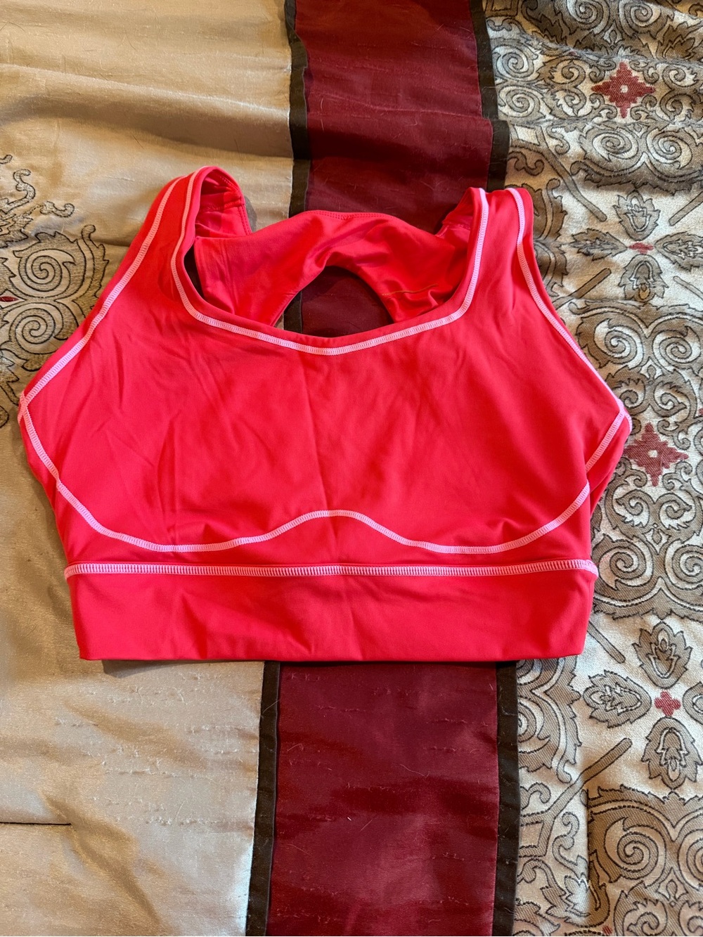 BuffBunny Airbrush Hourglass Sports Bra Crop Top Salsa Red - Size Large